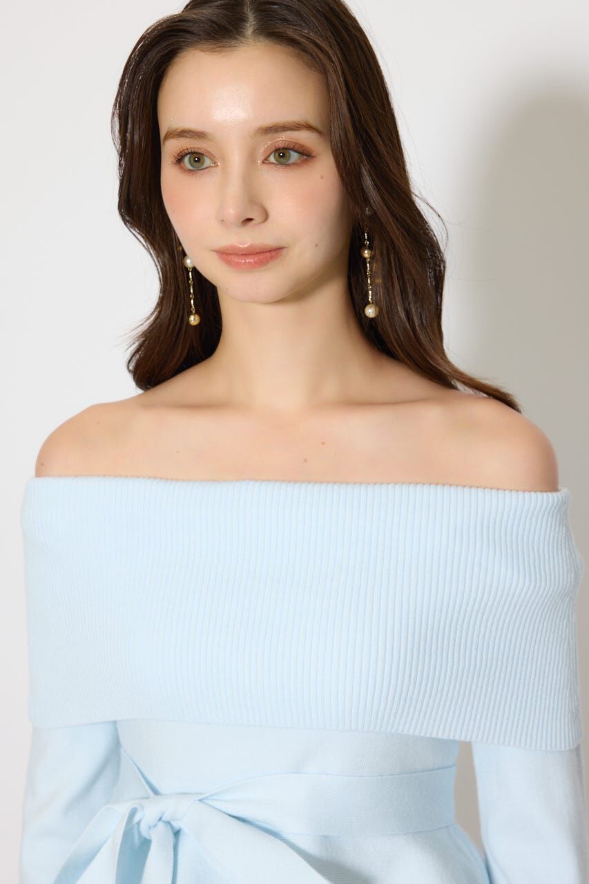 rienda「チュールレイヤードペプラムニットトップス」|ニット・セーター|