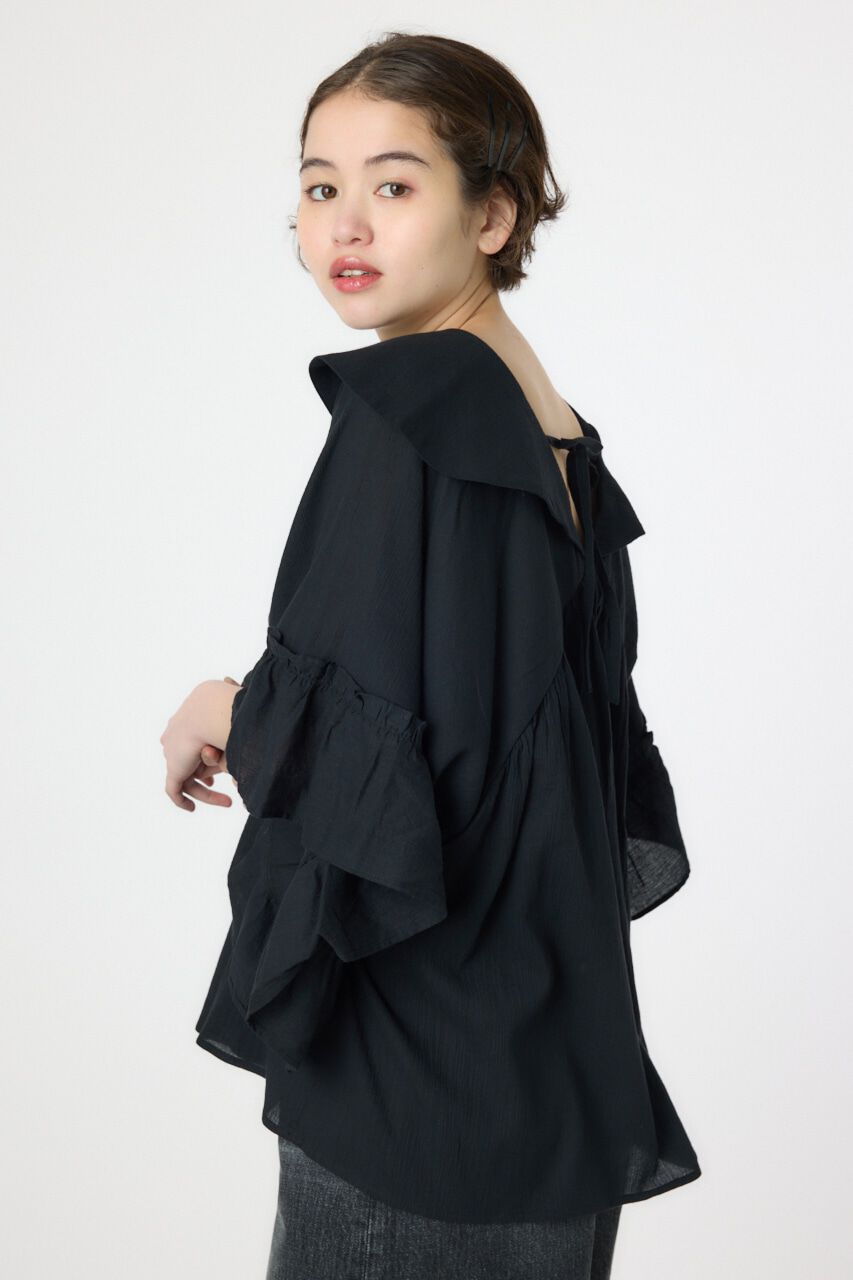 RODEO CROWNS「ボリュームフリルチュニック」|シャツ・ブラウス|BLK