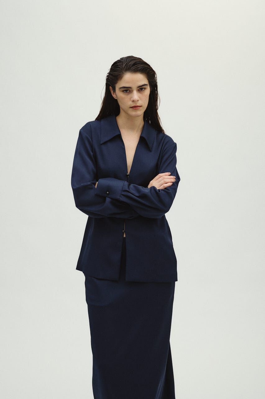 RIM.ARK 「Open collar slim SH JK」|シャツ・ブラウス|NVY