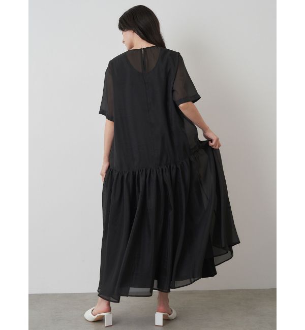 ELENDEEK「SHEER LAYERED CUT OP」|ワンピース|