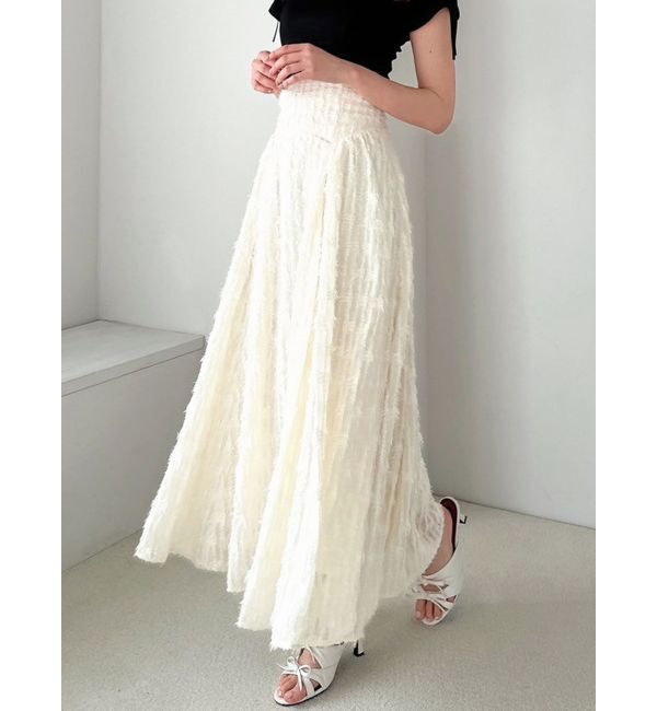 RESEXXY「ジャガードフレアスカート」|スカート|ホワイト