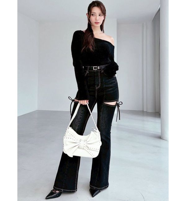 RESEXXY「ミニシャギーワンショルニットトップス」|ニット・セーター|