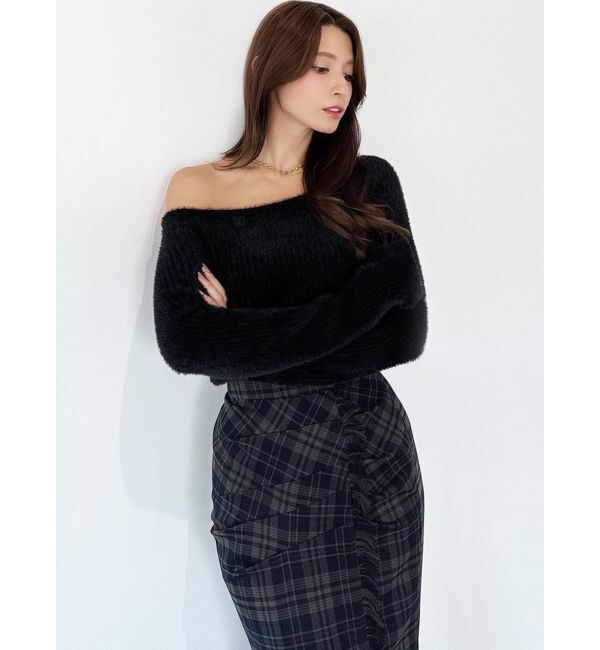 RESEXXY「ミニシャギーワンショルニットトップス」|ニット・セーター|