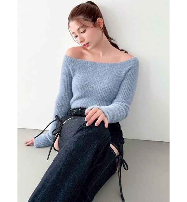 RESEXXY「ミニシャギーワンショルニットトップス」|ニット・セーター|