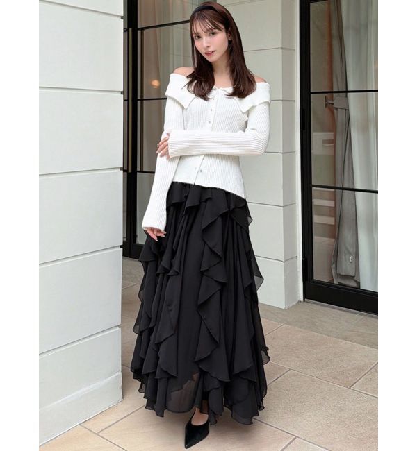 RESEXXY「ビッグカラーニットトップス」|ニット・セーター|