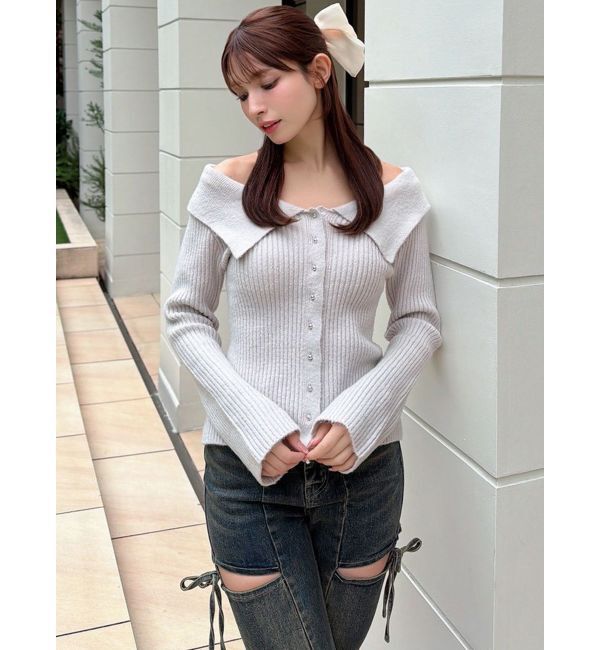 RESEXXY「ビッグカラーニットトップス」|ニット・セーター|