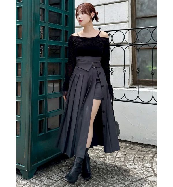 dazzlin「パンツレイヤードプリーツスカート」|スカート|