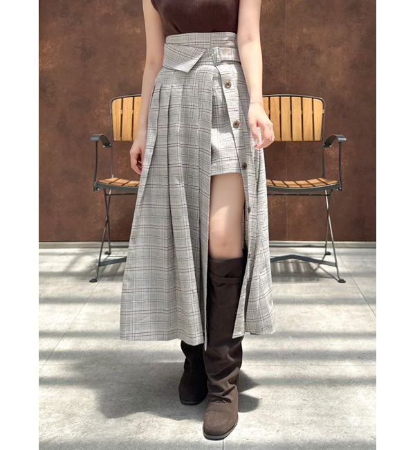 dazzlin「パンツレイヤードプリーツスカート」|スカート|ミックス