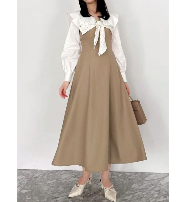 dazzlin「スカーフリボンフレアワンピース」|ワンピース|