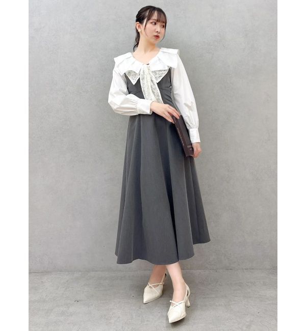 dazzlin「スカーフリボンフレアワンピース」|ワンピース|