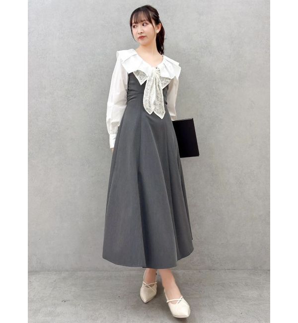 dazzlin「スカーフリボンフレアワンピース」|ワンピース|