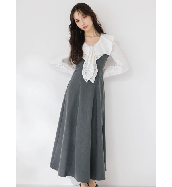 dazzlin「スカーフリボンフレアワンピース」|ワンピース|