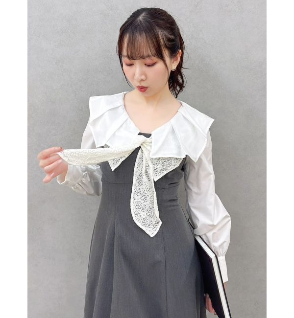 dazzlin「スカーフリボンフレアワンピース」|ワンピース|