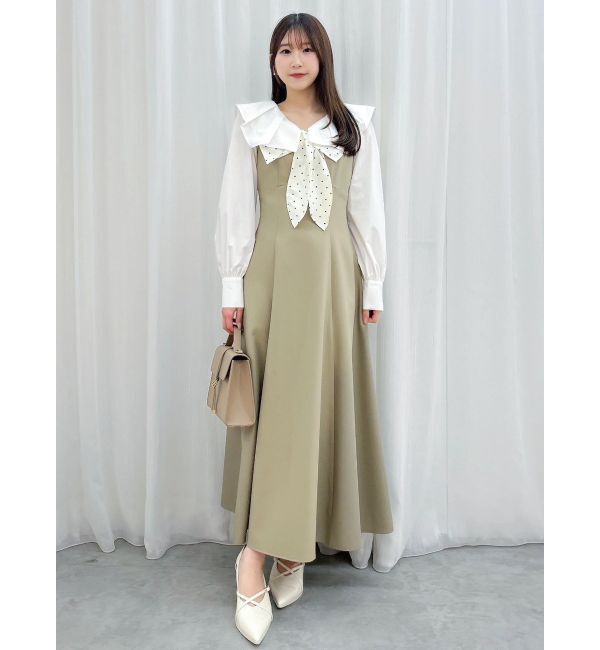 dazzlin「スカーフリボンフレアワンピース」|ワンピース|