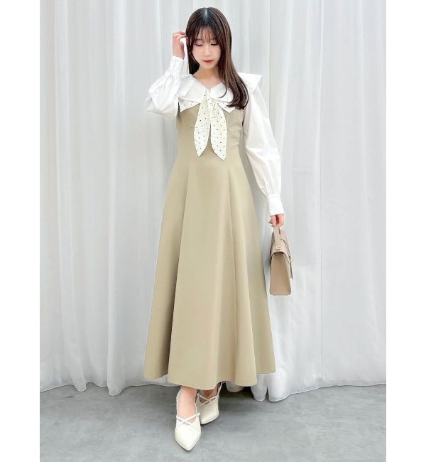 dazzlin「スカーフリボンフレアワンピース」|ワンピース|