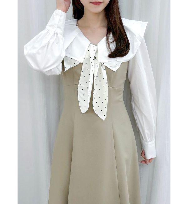 dazzlin「スカーフリボンフレアワンピース」|ワンピース|