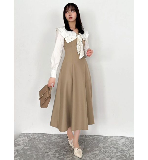 dazzlin「スカーフリボンフレアワンピース」|ワンピース|