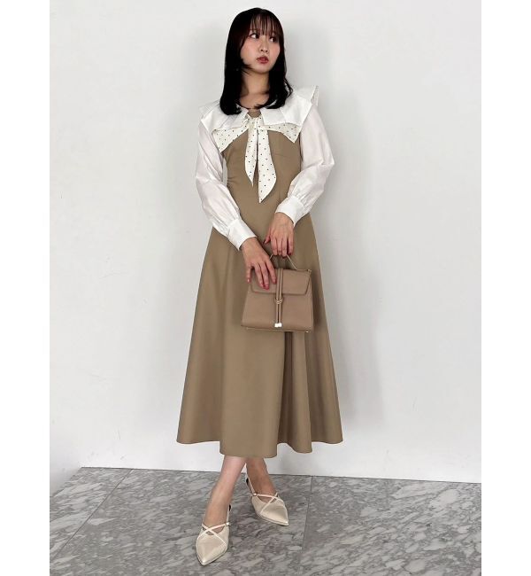 dazzlin「スカーフリボンフレアワンピース」|ワンピース|