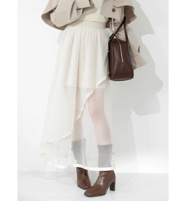 dazzlin「サテンパイピングシアーアシメティアードチュールスカート」|スカート|