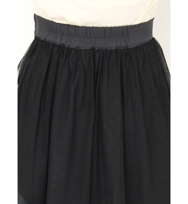 dazzlin「サテンパイピングシアーアシメティアードチュールスカート」|スカート|