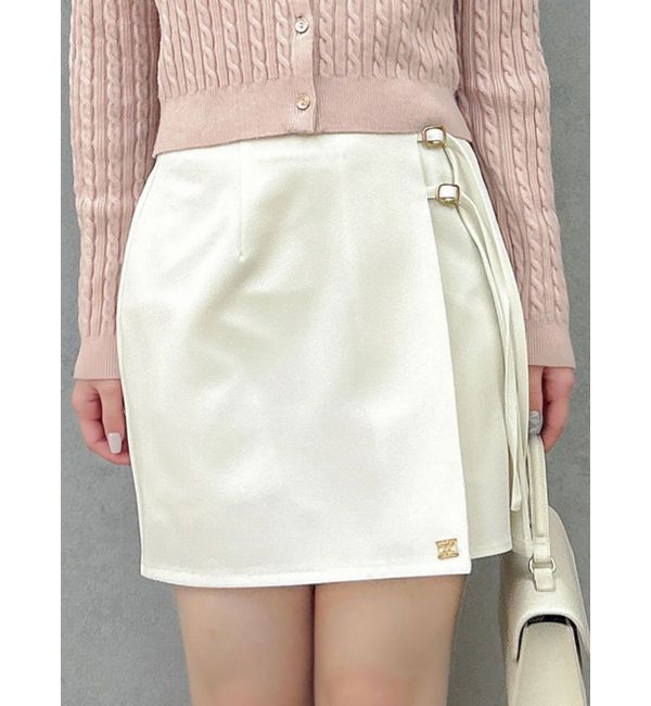 dazzlin「サイドリボンスカパン」|スカート|アイボリー