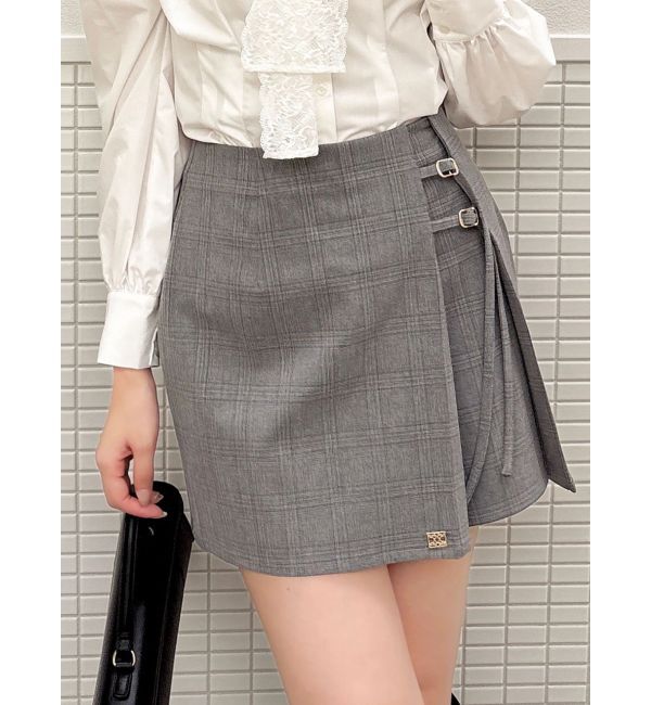 dazzlin「サイドリボンスカパン」|スカート|グレー