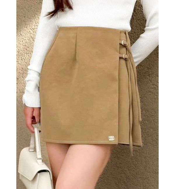 dazzlin「サイドリボンスカパン」|スカート|ベージュ