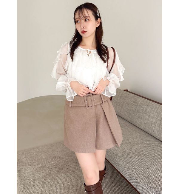 dazzlin「シアーウェーブフリルブラウス」|シャツ・ブラウス|