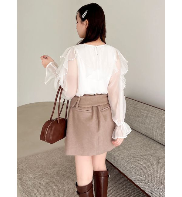 dazzlin「シアーウェーブフリルブラウス」|シャツ・ブラウス|