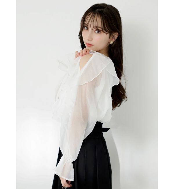dazzlin「シアーウェーブフリルブラウス」|シャツ・ブラウス|