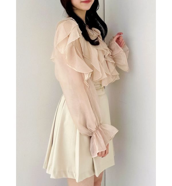 dazzlin「シアーウェーブフリルブラウス」|シャツ・ブラウス|