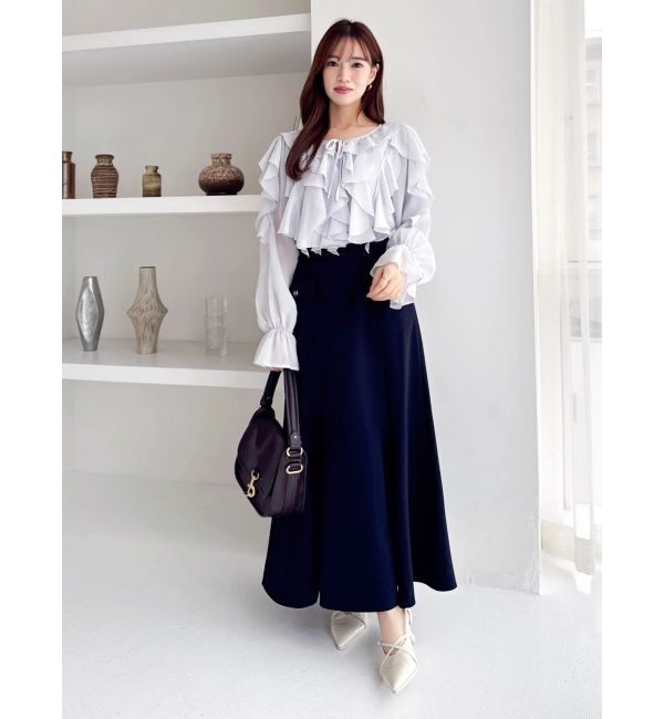 dazzlin「シアーウェーブフリルブラウス」|シャツ・ブラウス|