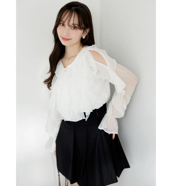 dazzlin「シアーウェーブフリルブラウス」|シャツ・ブラウス|