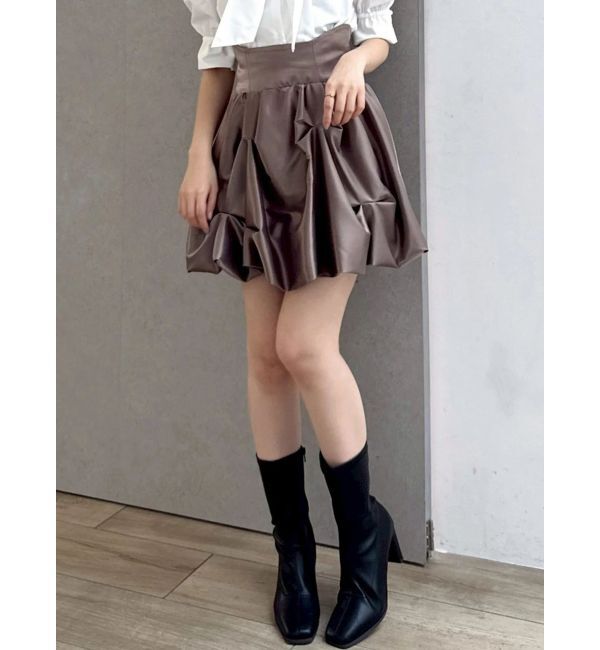 dazzlin「バルーンミニスカート」|スカート|ブラウン