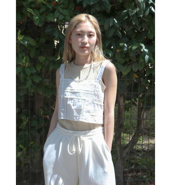 Ungrid「バックレースアップコットンキャミ」|キャミソール|