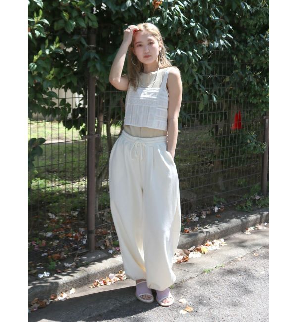 Ungrid「バックレースアップコットンキャミ」|キャミソール|