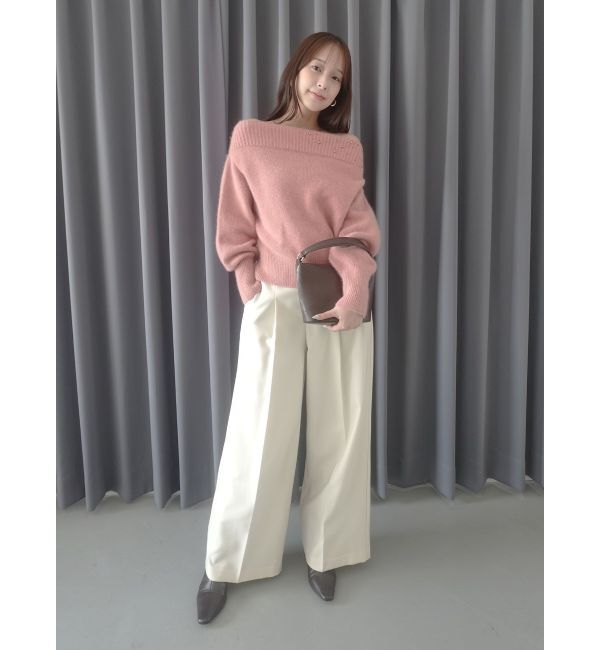 LAGUNAMOON「CHNラクーンブレンドビジューオフショルニットプルオーバー」|ニット・セーター|