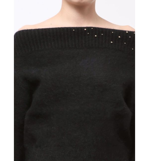 LAGUNAMOON「CHNラクーンブレンドビジューオフショルニットプルオーバー」|ニット・セーター|