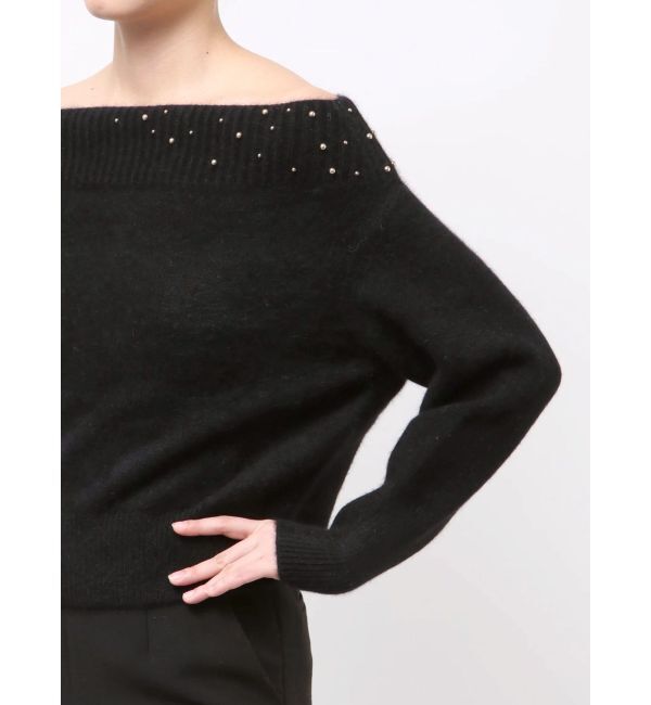 LAGUNAMOON「CHNラクーンブレンドビジューオフショルニットプルオーバー」|ニット・セーター|