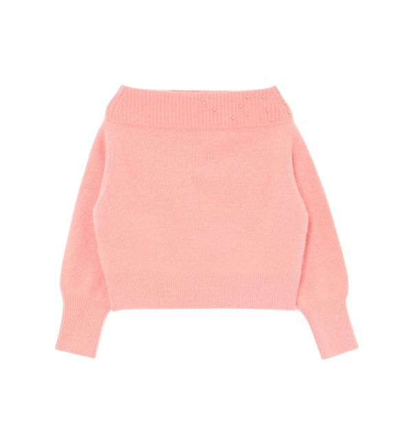 LAGUNAMOON「CHNラクーンブレンドビジューオフショルニットプルオーバー」|ニット・セーター|