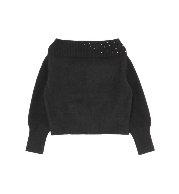 LAGUNAMOON「CHNラクーンブレンドビジューオフショルニットプルオーバー」|ニット・セーター|