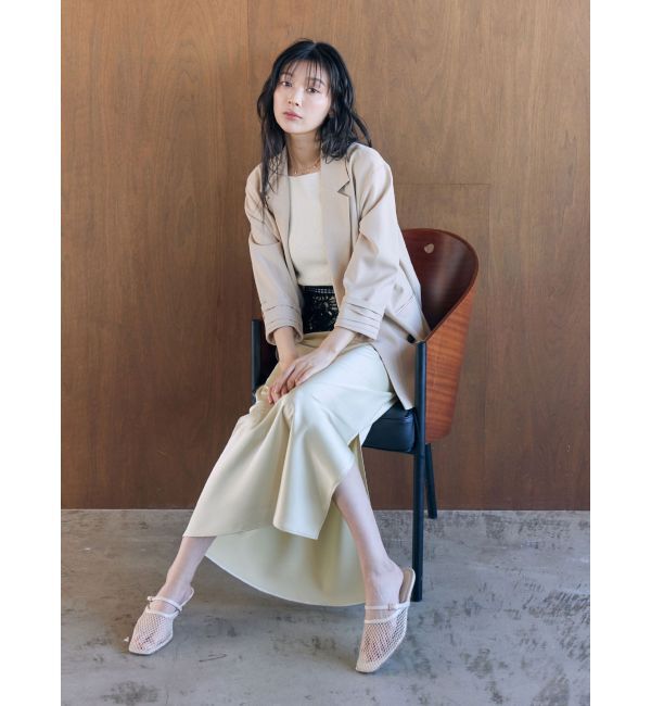 LAGUNAMOON「スリットサテンナロースカート」|スカート|