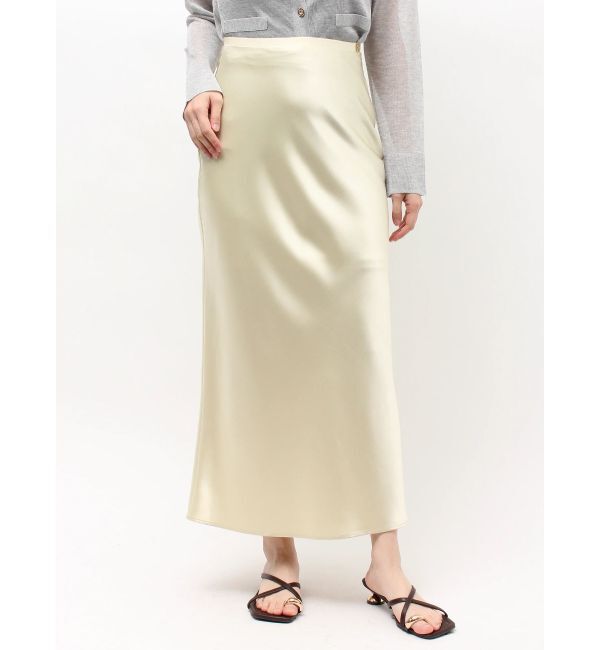 LAGUNAMOON「スリットサテンナロースカート」|スカート|