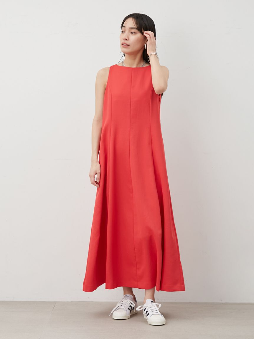 Mila Owen「ドライタッチサテンソリッドワンピース」|ワンピース|