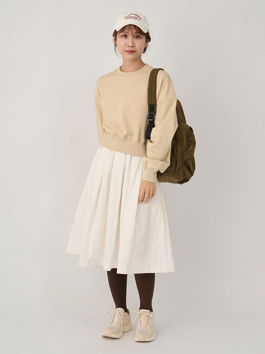 emmi atelier「ナイロンミディスカート」|スカート|WHT