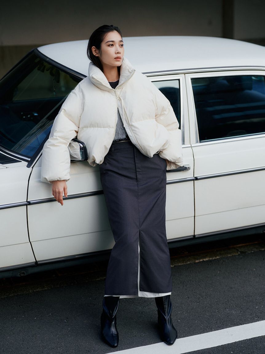 emmi atelier「レイヤードIラインスカート」|スカート|GRY