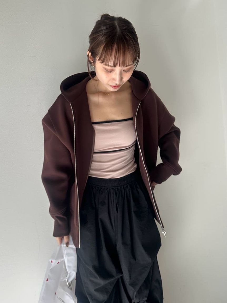 emmi atelier「ダンボールジップアップフーディー」|パーカー|