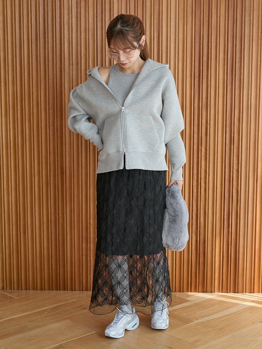 emmi atelier「ダンボールジップアップフーディー」|パーカー|