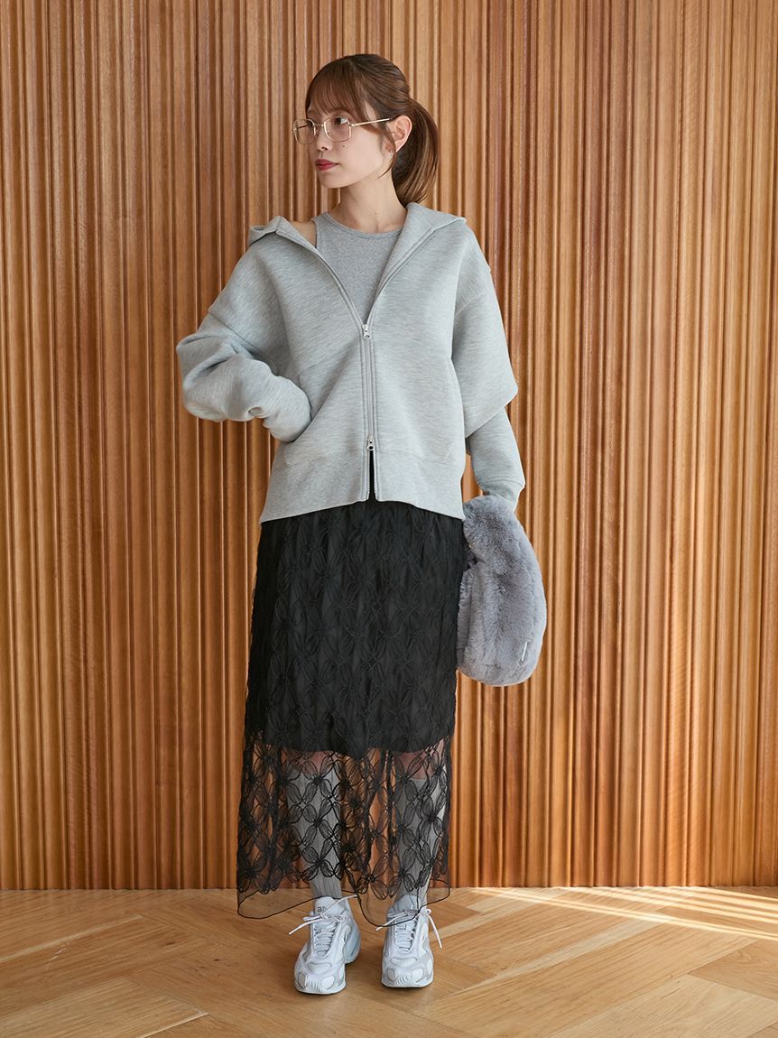 emmi atelier「ダンボールジップアップフーディー」|パーカー|