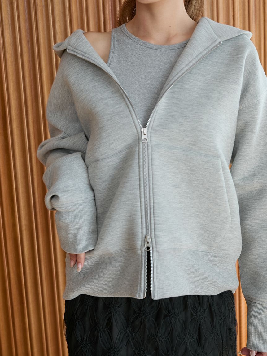 emmi atelier「ダンボールジップアップフーディー」|パーカー|